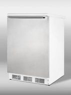 Summit Refrigeration FF67SSHH Undercounter Refrigerator w/ Door Storage &amp; Auto Defrost, White/Stainless, 5.5-cu...