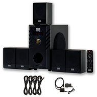 Acoustic Audio AA5104 Home Theater 5.1 Speaker System with Optical Input and 4 Extension Cables N2