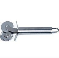 PETMALL Stainless Steel Double Roller Pizza Knife Cutter Pastry Pasta Dough Crimper Round Hob Lace Wheel Kitchen...