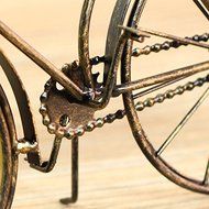 Iron bicycle desktop clock cinnamon and Gold color mute home decoration vintage table clock horloge frozen N6