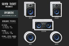 82W Silver Ticket In-Wall In-Ceiling Speaker with Pivoting Tweeter (8 Inch in-wall) N29