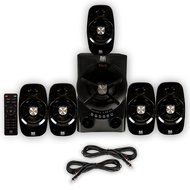 Blue Octave B54 Home Theater 5.1 Bluetooth Speaker System with FM Tuner USB and 2 Extension Cables