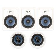 Blue Octave RH-835 In Wall and In Ceiling 8" Speakers Home Theater Surround Sound 5 Speaker Set