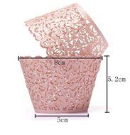 Kobwa(TM) Muffin Case Cupcake Papper Cup Liner Birthday Wedding Cake Wrapper (Red) with Kobwa's Keyring N7