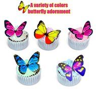 ForPeak Standard Size White Cupcake Paper Baking Cup Pack Cup Liners Cupcake Wrappers 100 Pcs and Butterfly Cupcake...