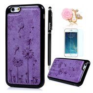 iPhone 6S Case,iPhone 6 Case (4.7") - Slim Fit Shock-Absorption Soft TPU Rubber Gel Bumper Vintage Embossed Dandelions... N11