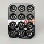 CAKE PAN MINI FLUTED NON-STICK 12 CUP MAINSTAYS 10 X 13, Case Pack of 6