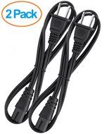 Aurum Cables UL Approved 3 Feet Slot Power Cord ,2 Prong Figure 8 Power Cord Non Polarized Power Cable NEMA 1-... N3
