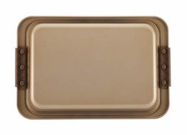 Anolon Advanced Bronze Nonstick Bakeware 9-Inch x 13-Inch Covered Cake Pan with Silicone Grips N4