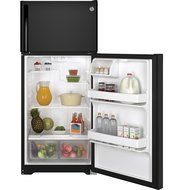 Ge GIDDS-632128 Energy Star 15.5 cu. ft. Top Freezer Refrigerator, Black, Reversible Door Swing N4