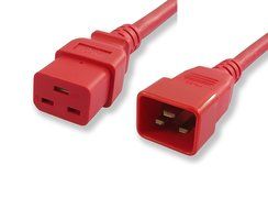 Lynn Electronics C19C2020ARD-2F 20-Amp/250-volt 2-Feet Power Cord IEC 60320 C19 to IEC 60320 C20, Red