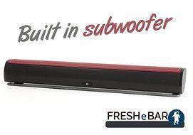 Bluetooth Leather Television Sound Bar - FRESHeBAR TV Soundbar - 24 inch, 90 Watt with Built-in Subwoofer - White... N16