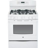 GE JGB750DEFWW 30" White Gas Sealed Burner Range - Convection