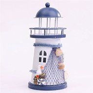 Home Decoration LED Light Use lighthouse Mediterranean Style Seagulls Craft Ornaments Ocean For Bedroom Decor