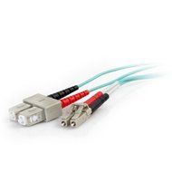 C2G / Cables To Go 01009 LC-SC 50/125 OM4 Duplex Multimode PVC Fiber Optic Cable - Aqua (2 Meter) N2