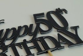 Black Happy 50th Birthday Cake Topper N2