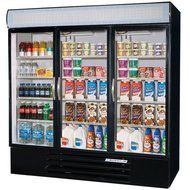 Beverage-Air MMR72-1-B-LED MarketMax 75" Three Section Glass Door Reach-In Merchandiser Refrigerator with LED...