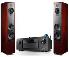 Martin Logan Motion 60XT Cherry Floorstanding Speakers with Denon AVR-X4300H A/V Receiver
