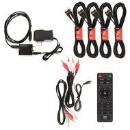 Blue Octave B51 Home Theater 5.1 Speaker System with USB FM Optical Input and 4 Extension Cables N2