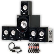 Acoustic Audio AA5171 Home 5.1 Bluetooth Speaker System with Optical Input and 5 Extension Cables N2