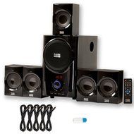 Acoustic Audio AA5160 Home Theater 5.1 Speaker System with USB Bluetooth FM and 5 Extension Cables N2