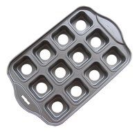 Astra Gourmet 12 Cavity Mini Cheesecake Pan Cupcake Pan Springform Pan Bundt Cake Pan with Removable Bottom, Square N3