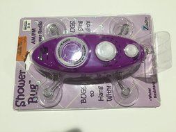 Zadro Water Resistant AM/FM Shower Bug Shower Radio, Purple N2