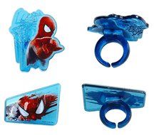 Spiderman Web-Slinger Rings, 12 Pack Cupcake Toppers, Two Designs, Party Favors. N2