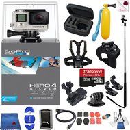 Gopro Hero 4 Silver 14 Piece Extreme Bundle Includes: Go Pro Hero4 Silver + Case + Floaty Bobber + Chest Strap...
