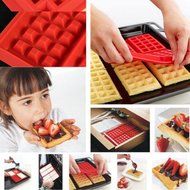 niceEshop(TM) 4-Cavity Waffle Baking Molds DIY Mini Waffles Cake Chocolate Pan Silicone Tray Mold Muffin Mould... N4