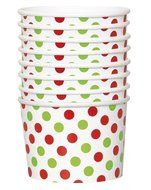 Red and Green Polka Dot Holiday Cupcake Kit for 24 N8