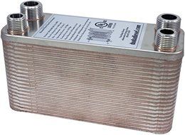 B3-12A 40 Plate Stainless Steel Heat Exchanger with 1/2" Hose Barb Ports Copper Brazed N7