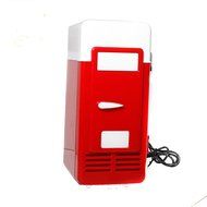 Mini USB Fridge Desktop Drink Cooler and Warmer with LED Light Creative Gifts