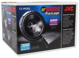 JVC CS-PK202 Sub Amp Combo 12" 1000W Subwoofer+300W Amplifier+Sealed Box+Amp Kit N5