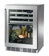 Perlick HP24CS3R Indoor-use 24" Dual Zone Signature Series 5.0 cu.ft. Capacity Refrigerator / Wine Reserve with...
