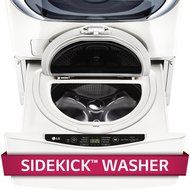LG WD200CW 29" SideKick Pedestal Washer with 1 cu. ft. Capacity, Direct Drive Motor, Magnetic Remote Control and... N2