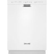 Front Control Dishwasher in White with Stainless Steel Tub