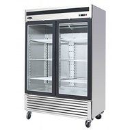 54.5&quot; 2 Door Double Door Upright Stainless Steel Glass Window Reach In Freezer Merchandiser Display Case, MCF-...