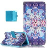 iPod Touch 6 Case,iPod Touch 5 Case,ikasus Shiny Glitter Diamond Colorful Art Painted PU Leather Flip Wallet Pouch... N8