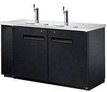 60" Beer Keg Dispenser Kegerator Refrigerator w/ Stainless Top + 2 Taps! N2