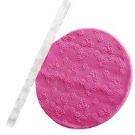 Fondant Transparent Acrylic Carved Wood Grain Printing Non-stick Mini Rolling Pin for Cake Decorating Tool N14