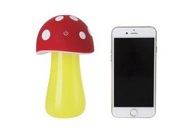 NIANPU USB LED Humidifier Purifier Air Diffuser Cute Mushroom Shape Mist Maker (Red) N3