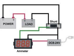 RioRand Small Green LED Digital Current Panel Meter Amperage Monitor 0-50A With Ammeter Shunt Resister N5
