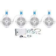 Package: (2) Pairs of Rockville RWB80W 8" White WakeBoard Tower Speakers Totaling 1200W + Rockville RXM-F4 Marine... N5