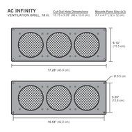 AC Infinity White Ventilation Grill 18", for PC Computer AV Electronic Cabinets, replacement grill for AIRPLATE...