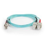 C2G / Cables To Go 01009 LC-SC 50/125 OM4 Duplex Multimode PVC Fiber Optic Cable - Aqua (2 Meter) N4