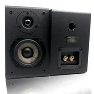 LONPOO W73 Bookshelf Speakers 2-Way with 4-Inch Carbon Fiber and Silk Dome Tweeter(Black, Pair)