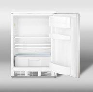 Summit Refrigeration FF67SSHH Undercounter Refrigerator w/ Door Storage &amp; Auto Defrost, White/Stainless, 5.5-cu... N2