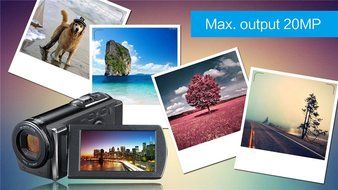 Sereer HDV-106 FHD 1080P Digital Video Camera Camcorder 20MP 3 Inch Screen External Battery Support SD Card to...