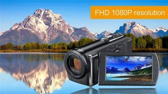 Sereer HDV-106 FHD 1080P Digital Video Camera Camcorder 20MP 3 Inch Screen External Battery Support SD Card to... N2